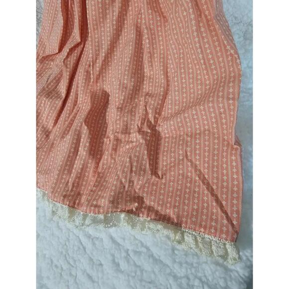 Vintage Handmade Dress On Wooden Hanger Heart Floral Lace Orange & Ivory Decor - Picture 11 of 16